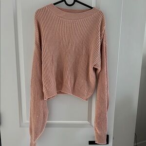 Women's Pink Ribbed Sweater